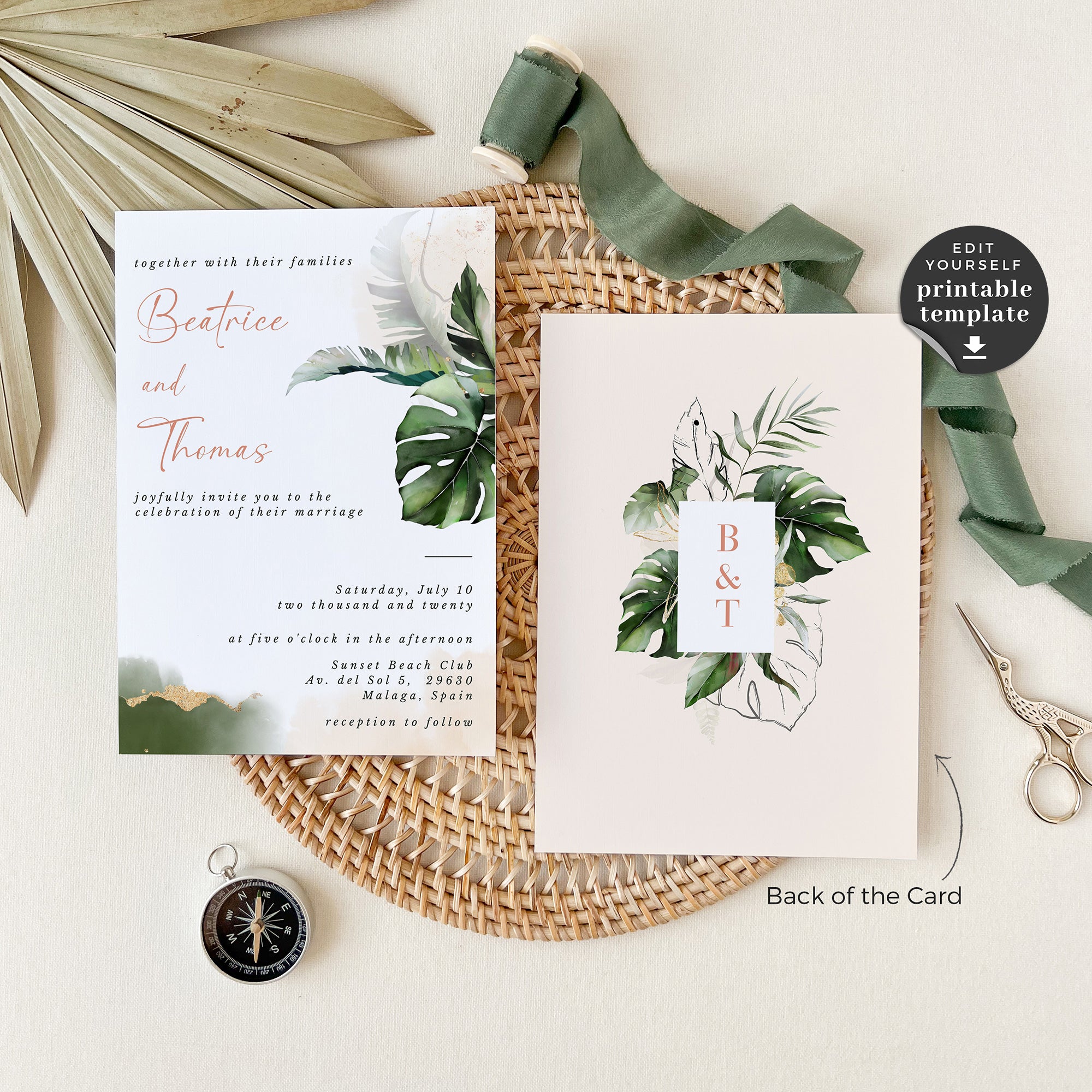 Palma | Tropical Wedding Invitation Template