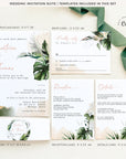 Palma | Tropical Wedding Invitation Set Template