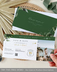 Palma | Tropical Boarding Pass Save The Date Template