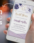 Violetta | Purple Bridal Shower Electronic Invitation