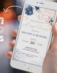 Antea | Blush Navy Rehearsal Dinner Digital Invitation