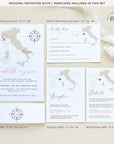 Italy Destination Wedding Invitation Template with RSVP