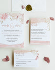 Aurora | Rose Gold Wedding Invitation Suite Template