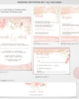 Aurora | Rose Gold Wedding Invitation Suite Template