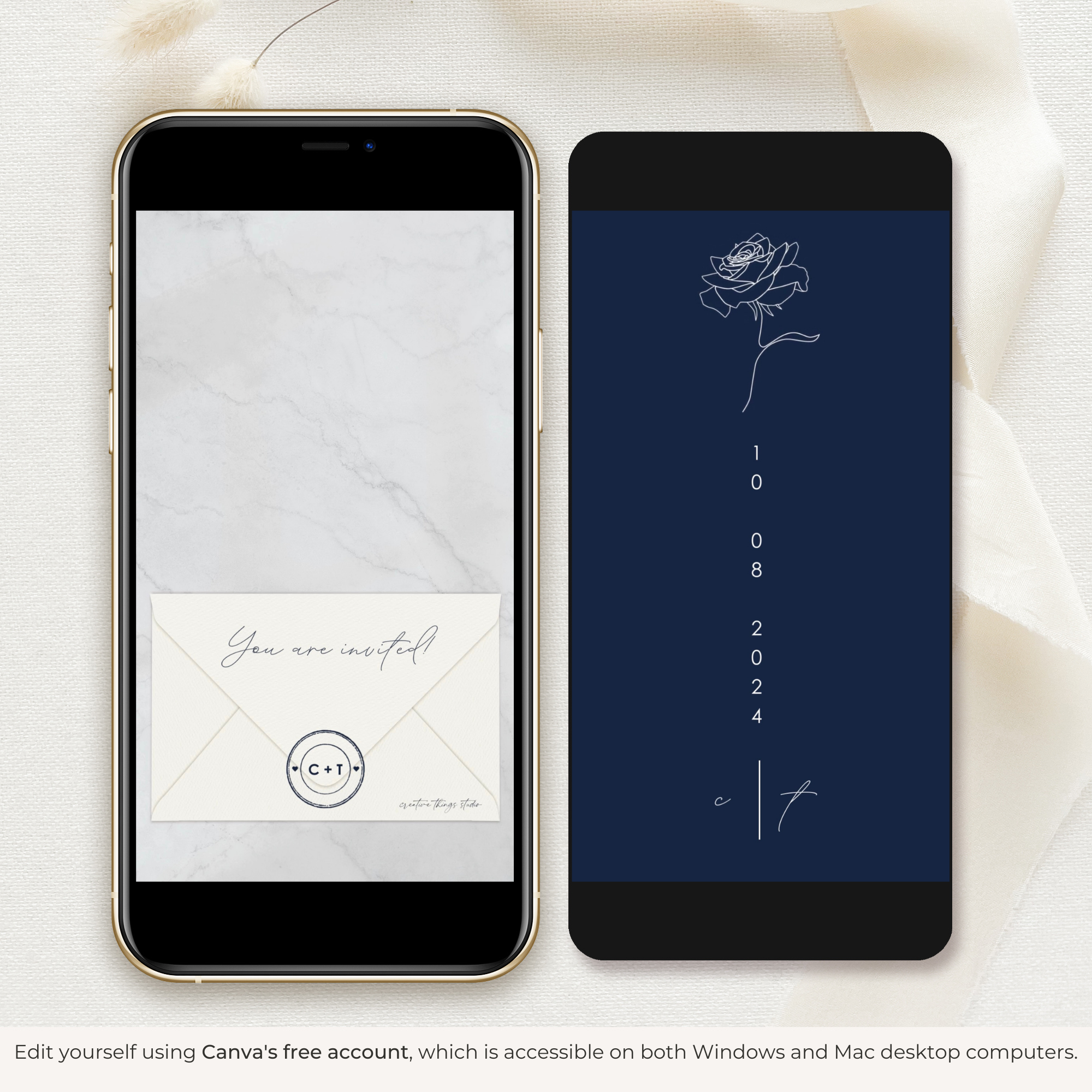 ROSA Minimal Wedding Save the Date Video Template