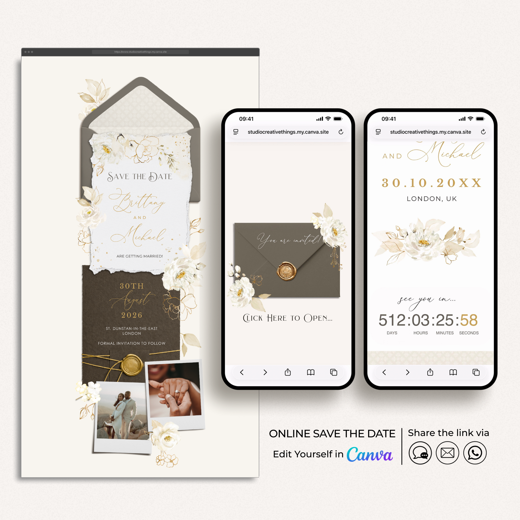 DORA Elegant Online Digital Save the Date