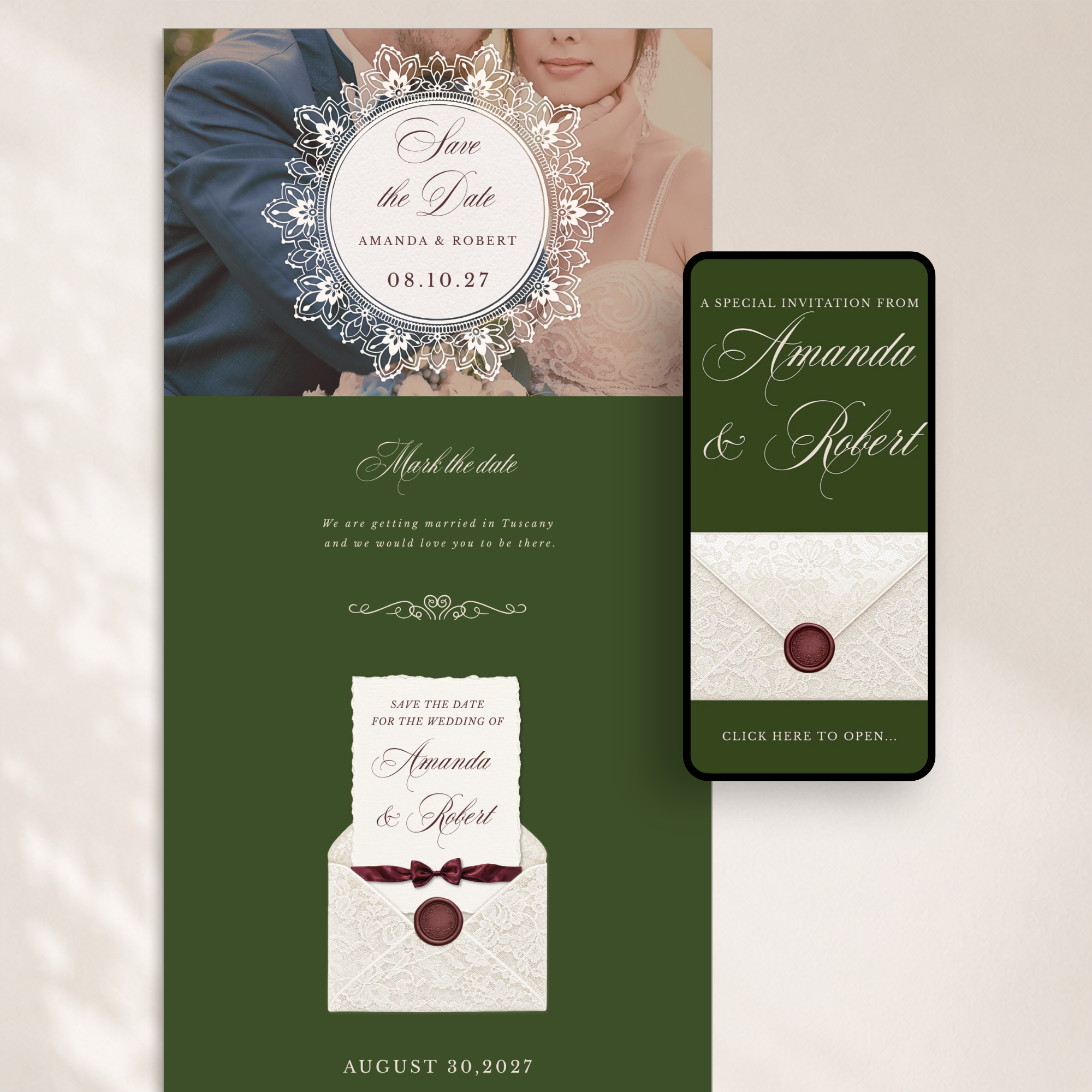 Old Money Online Digital Save the Date