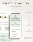FLORA Rustic Online Digital Wedding Invitation with RSVP - Burgundy & Olive
