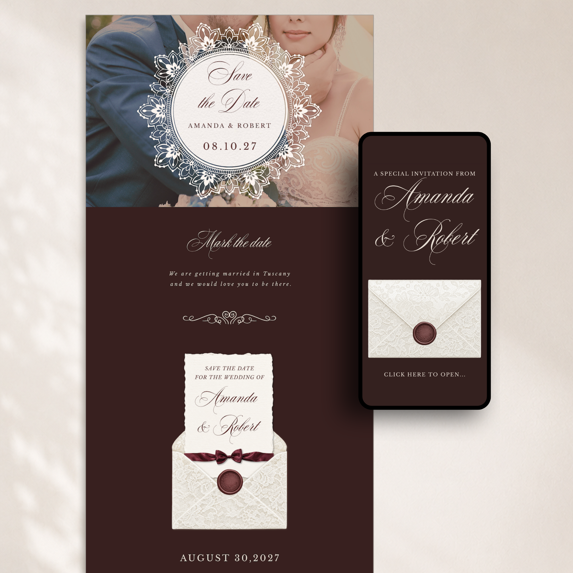 Old Money Online Digital Save the Date
