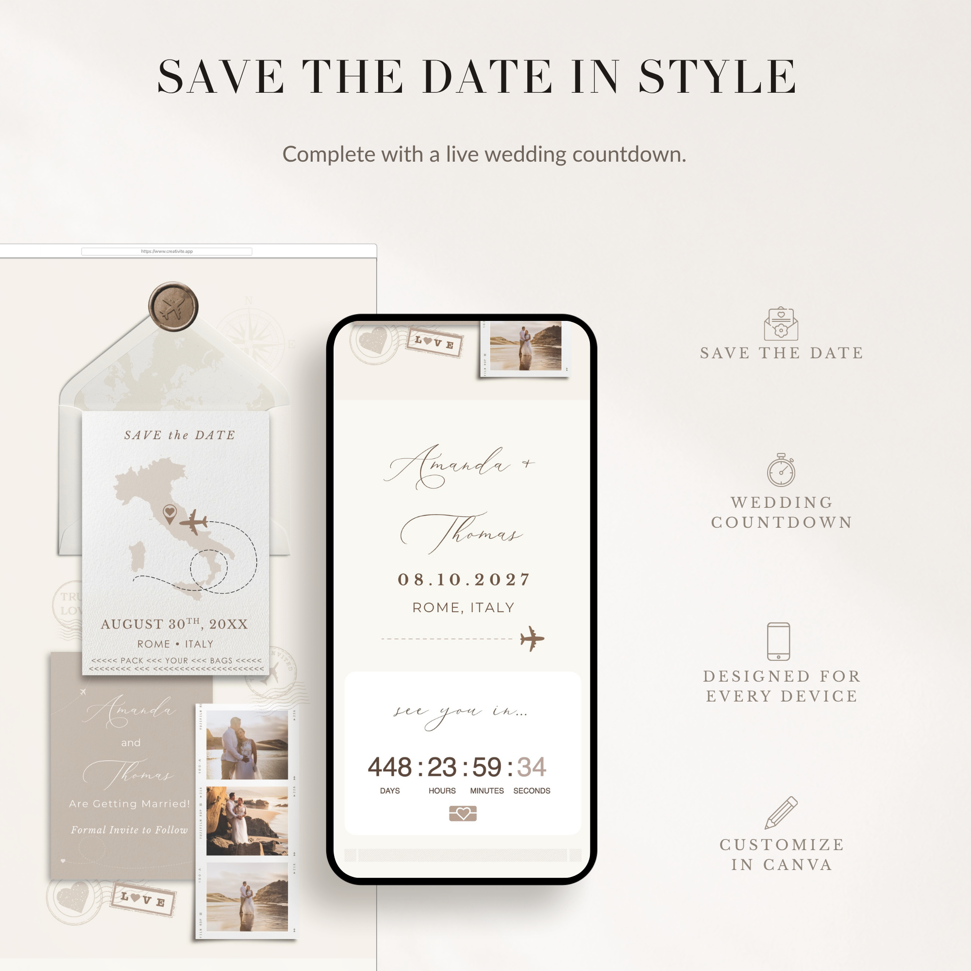 SOFIA Travel-Theme Online Digital Save the Date