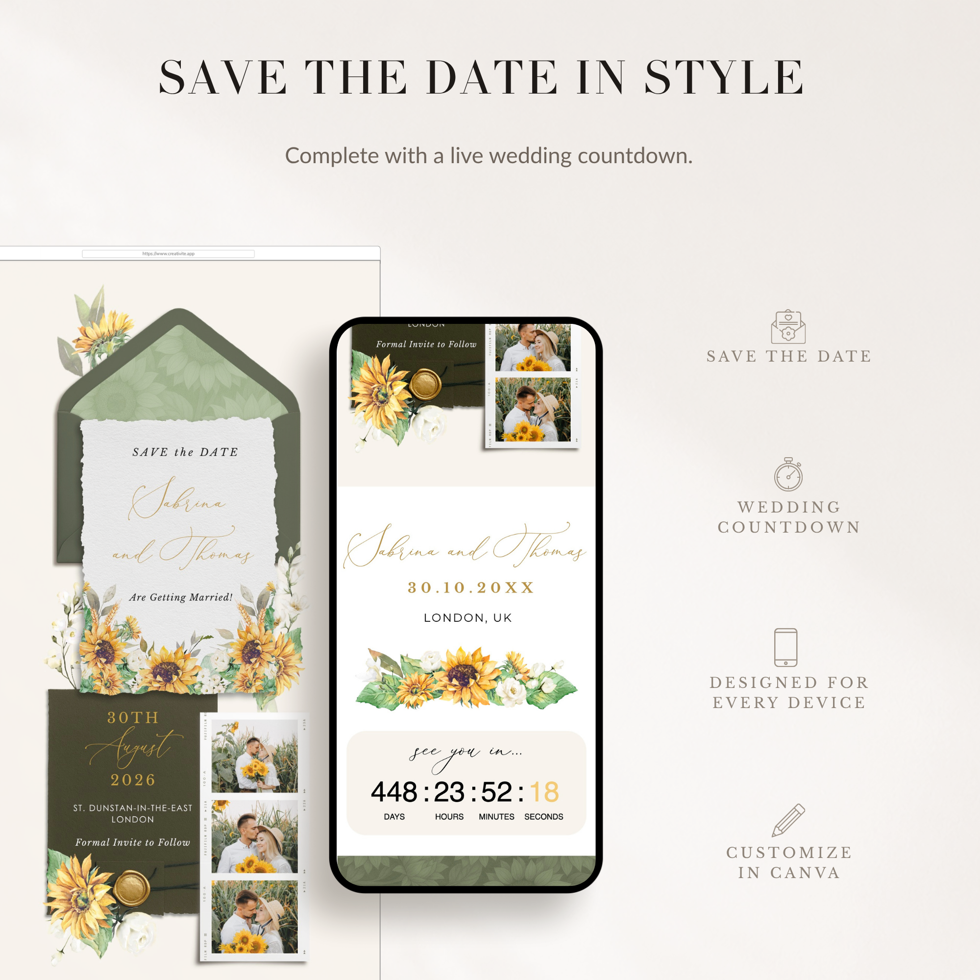 MARISOL Sunflowers Online Digital Save the Date