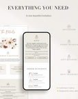 LAUREL Boho Online Digital Wedding Invitation with RSVP