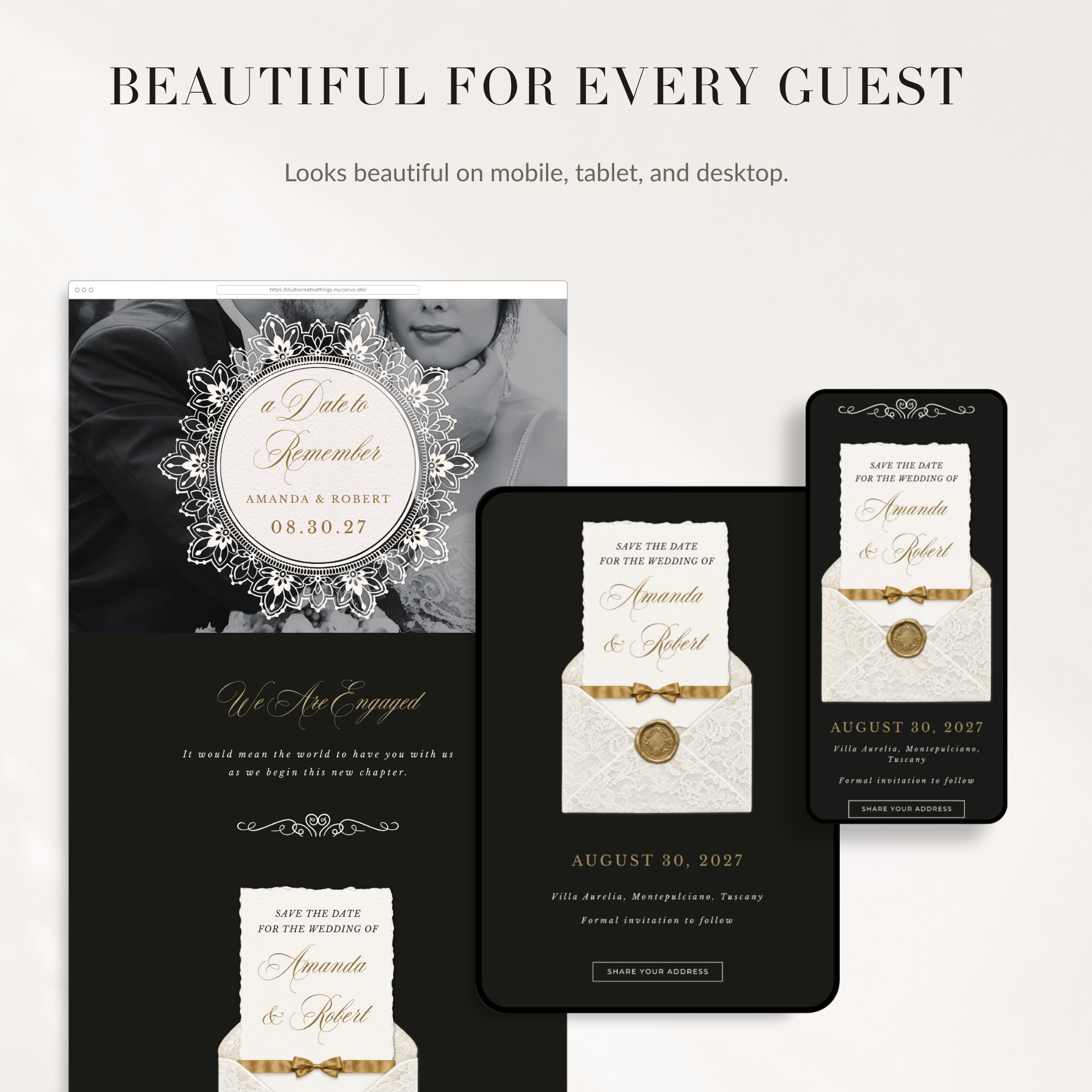 Old Money Online Digital Save the Date
