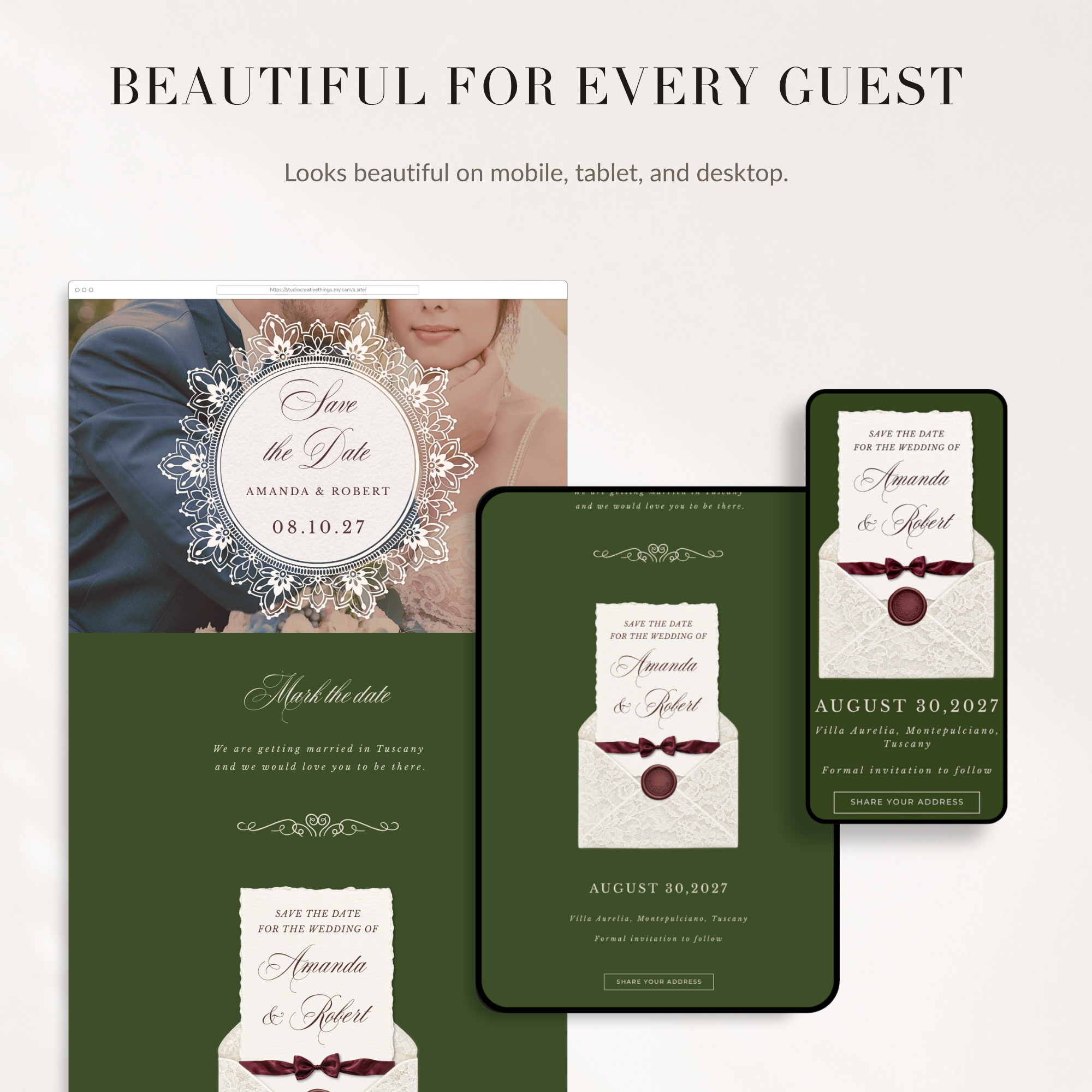 Old Money Online Digital Save the Date