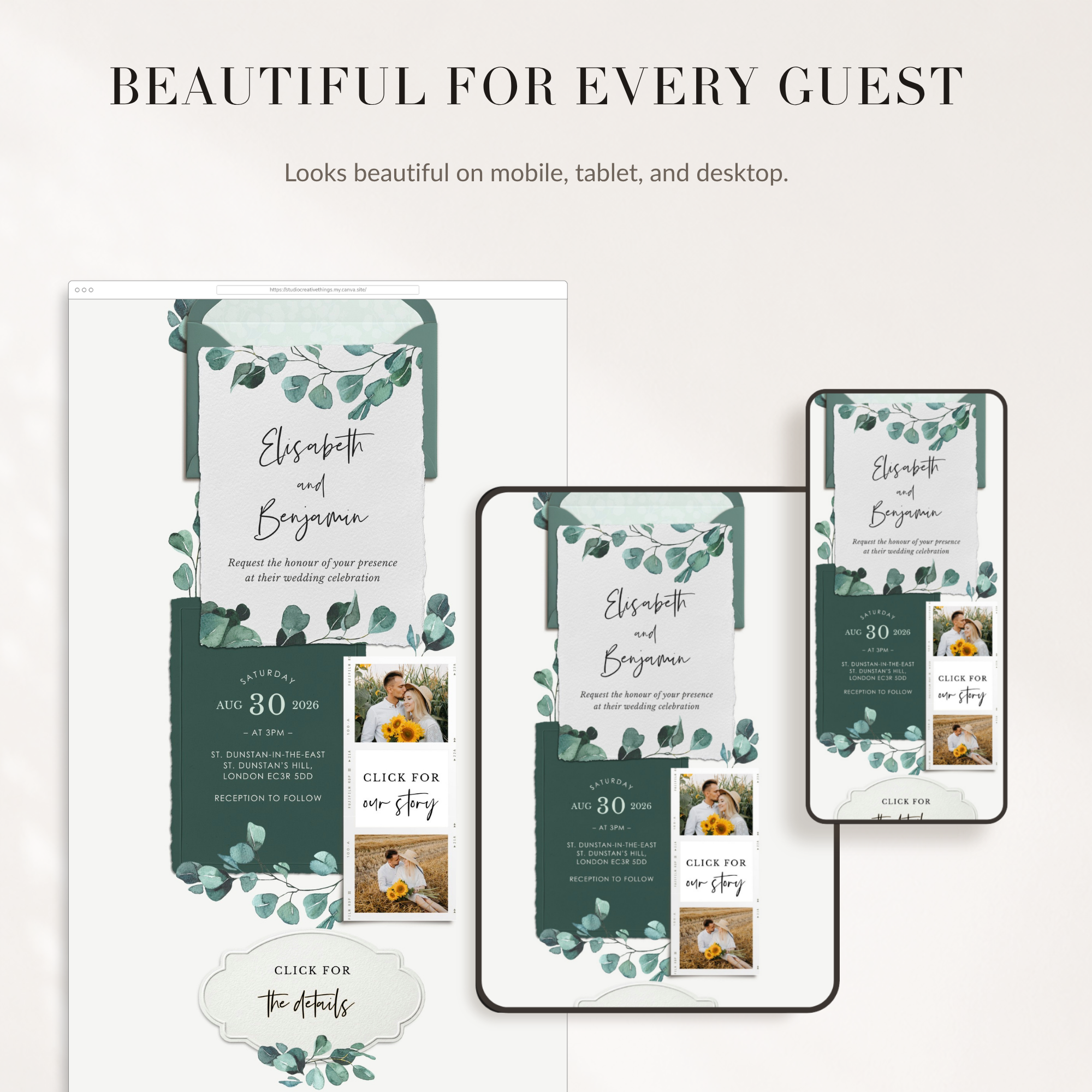 LUISA Wedding Website Template for Canva with RSVP