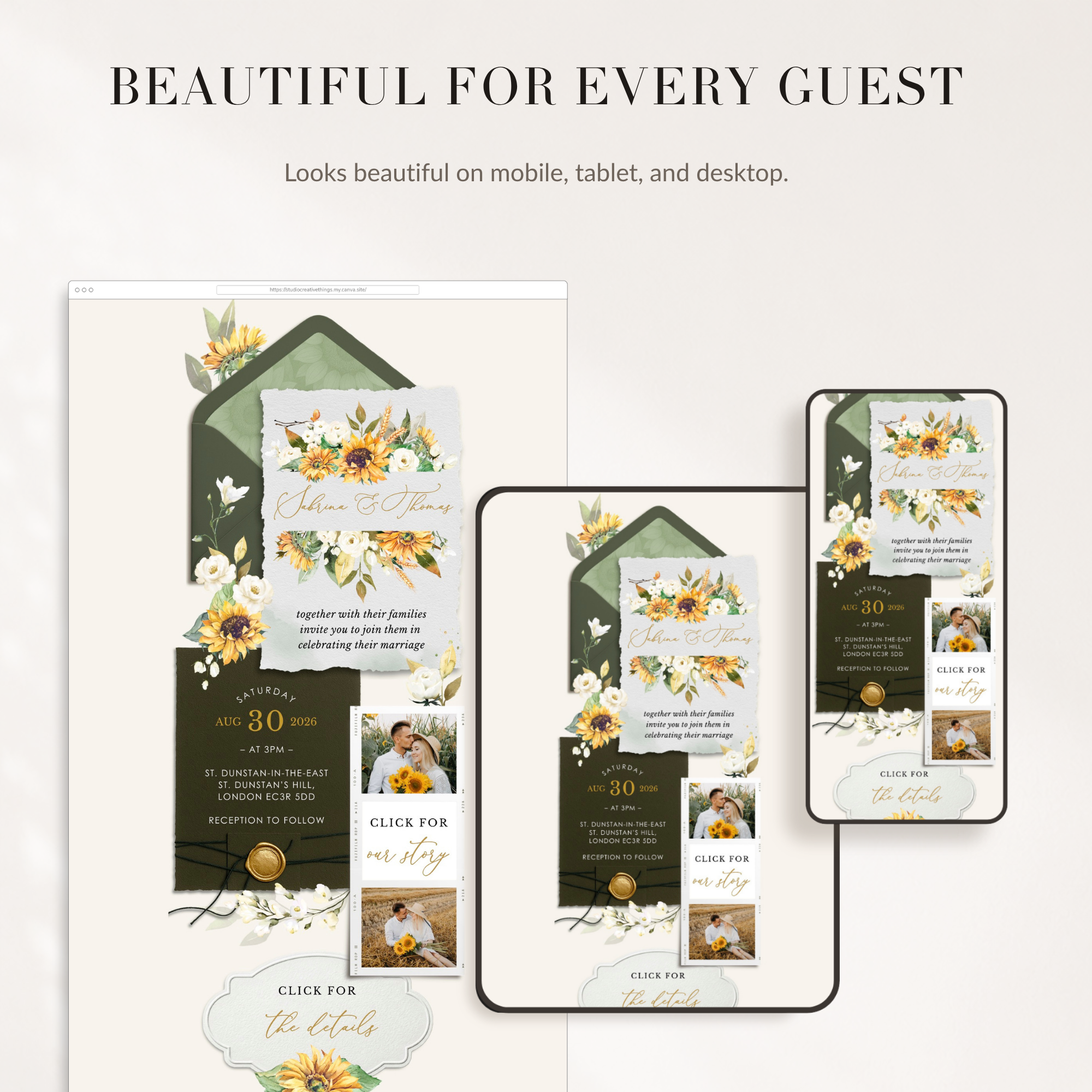 MARISOL Wedding Website Template for Canva with RSVP