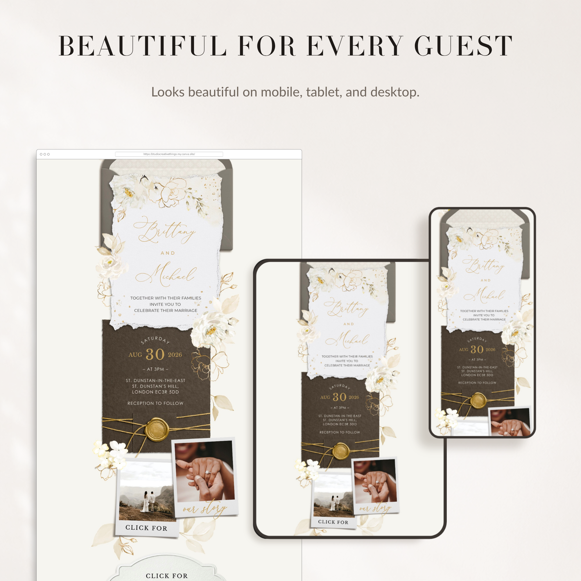 DORA Wedding Website Template for Canva with RSVP