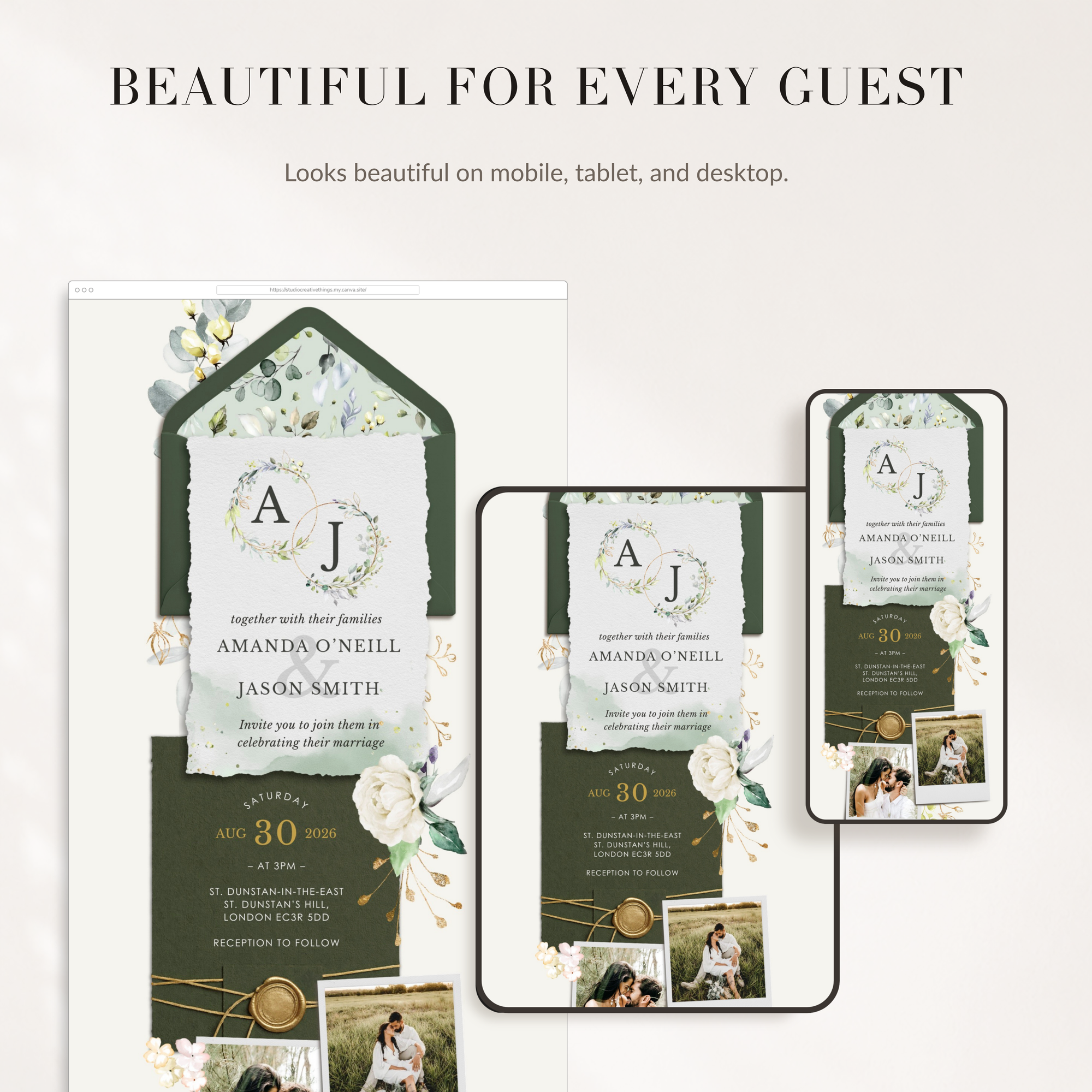Rustic Online Digital Wedding Invitation with RSVP