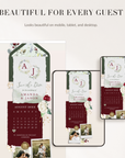 FLORA Online Digital Save the Date - Olive & Burgundy