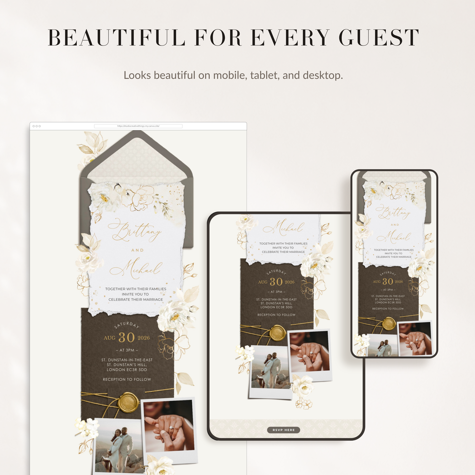 DORA Elegant Online Digital Wedding Invitation with RSVP