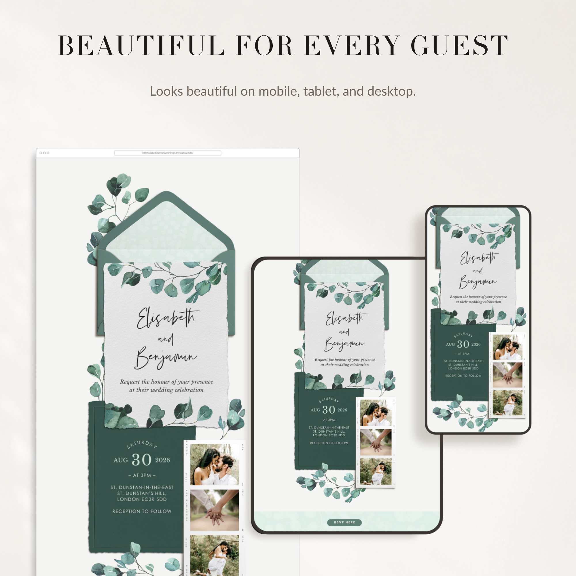 LUISA Elegant Online Digital Wedding Invitation with RSVP