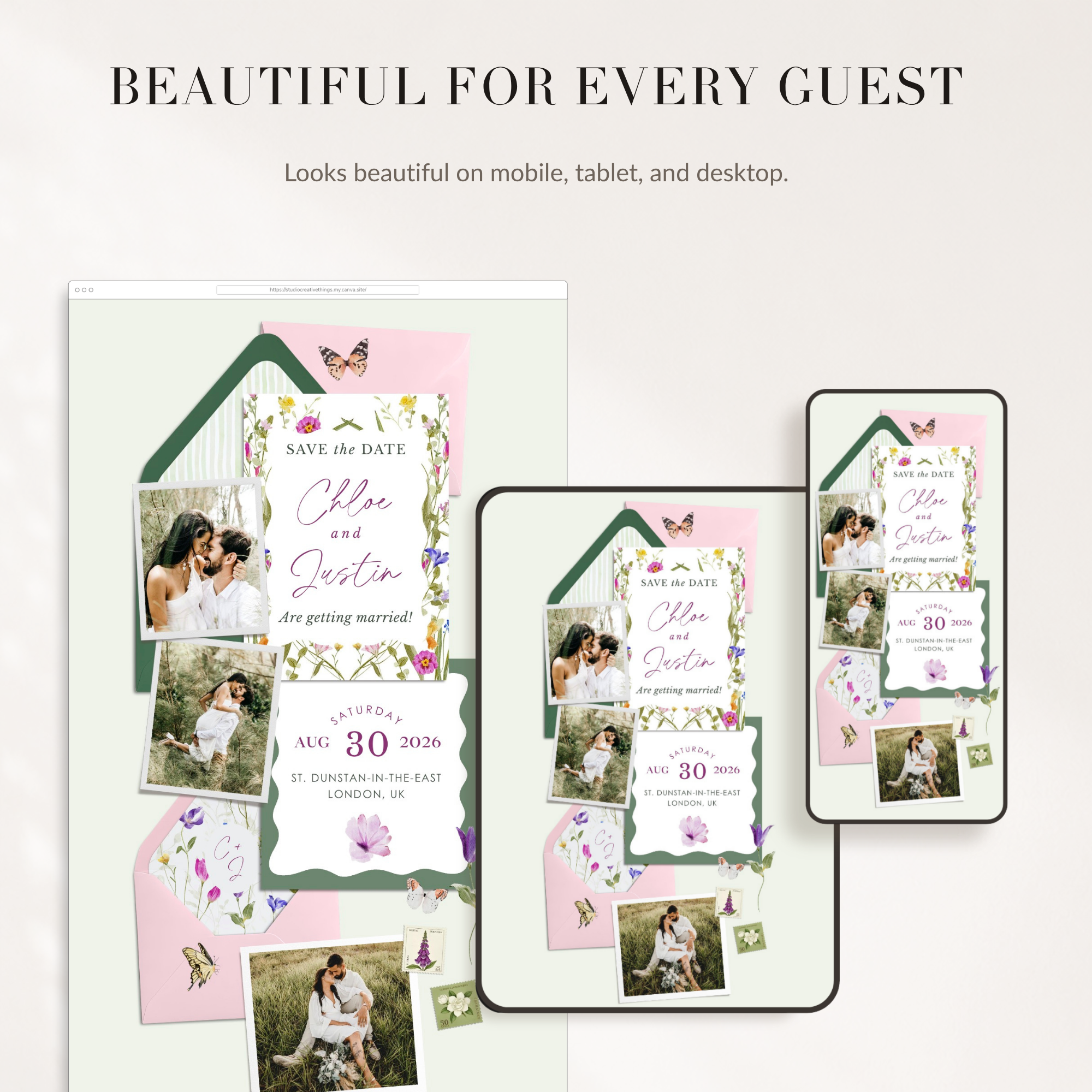 CLOE Spring Wedding Online Digital Save the Date
