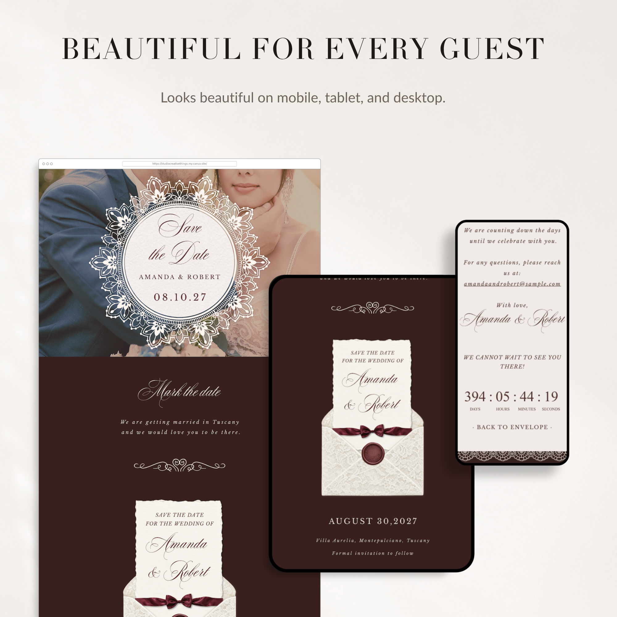Old Money Online Digital Save the Date
