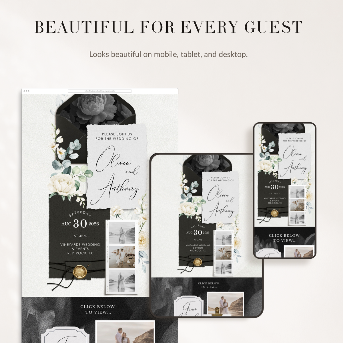 ELLA Modern Wedding Website Template for Canva with RSVP – Creative ...