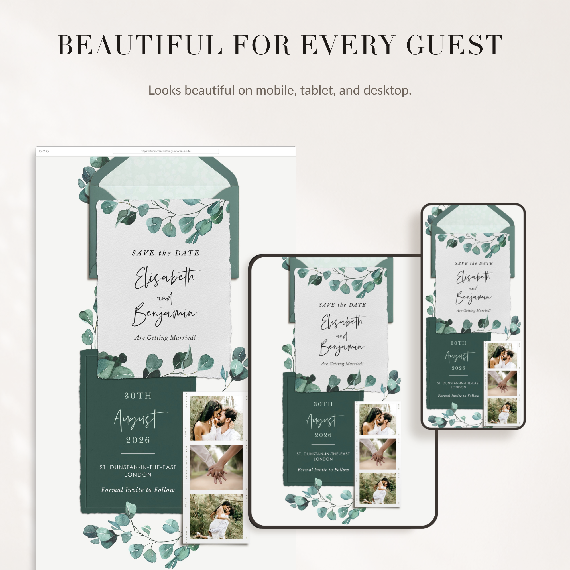 LUISA Eucalyptus Online Digital Save the Date