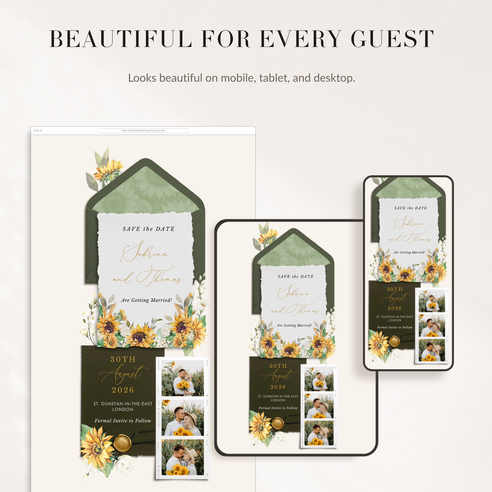 MARISOL Sunflowers Online Digital Save the Date