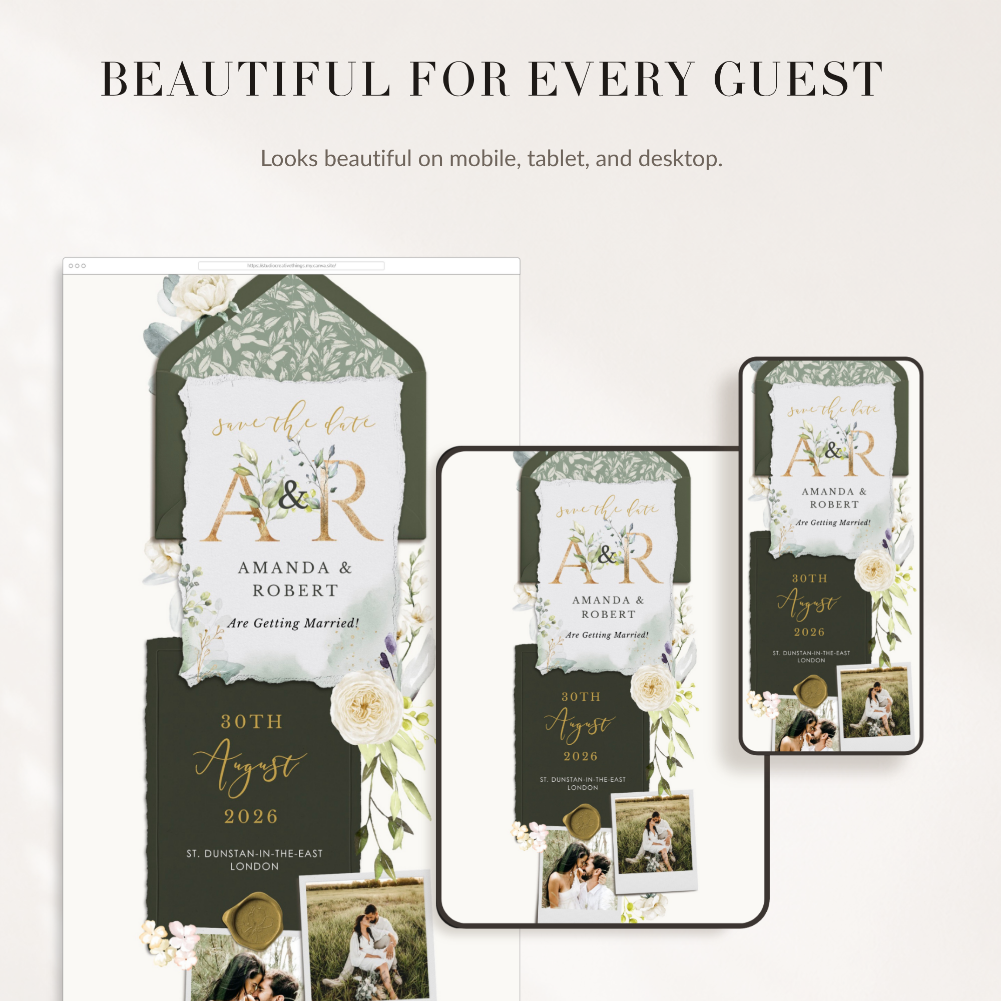 FLORA Rustic Online Digital Save the Date