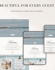 Beach Themed Canva Wedding Website Template with Online RSVP
