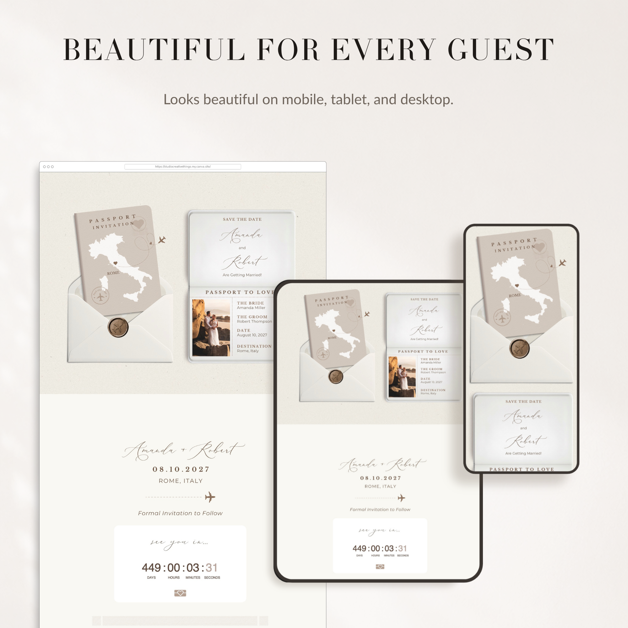 SOFIA Passport Style Online Digital Save the Date