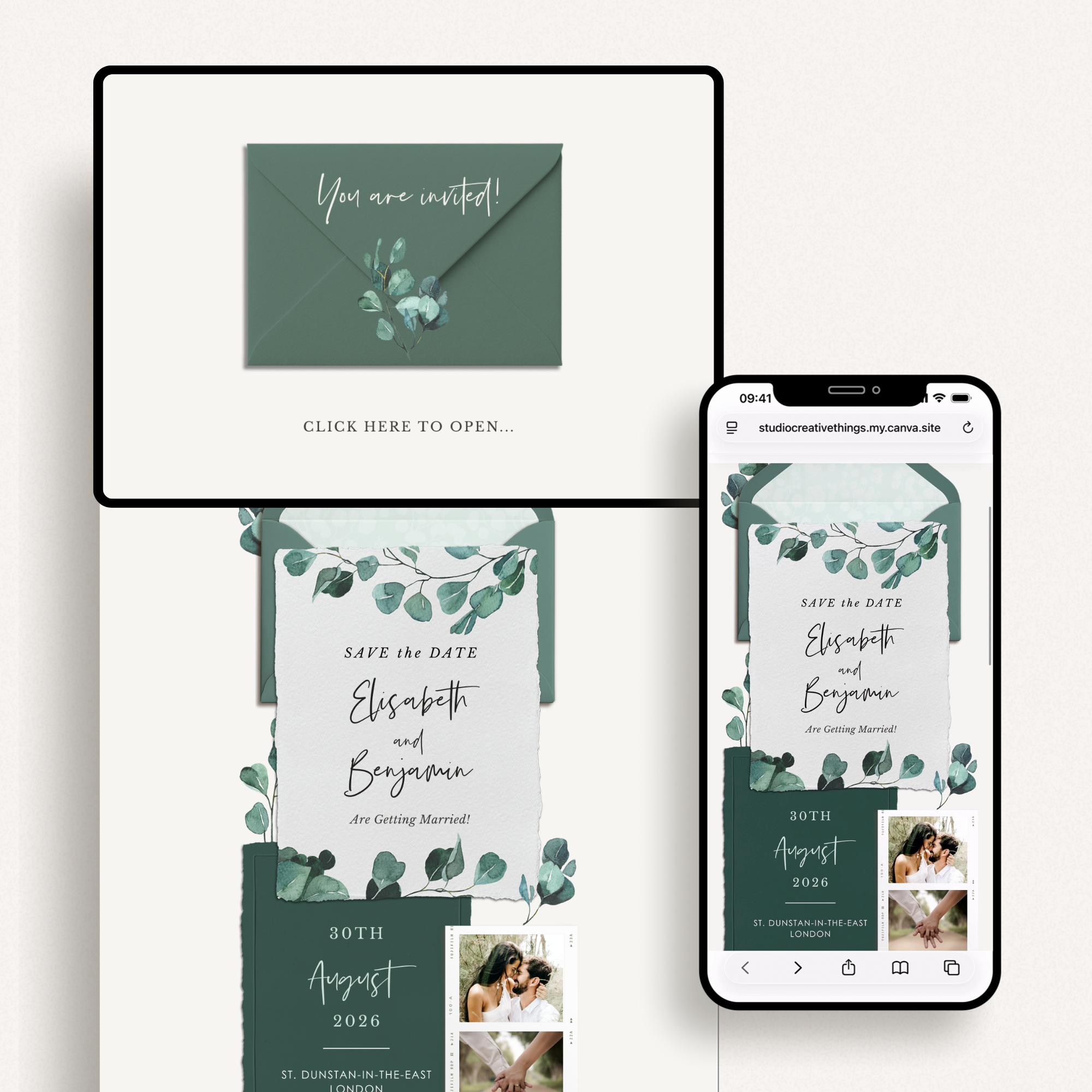 LUISA Eucalyptus Online Digital Save the Date