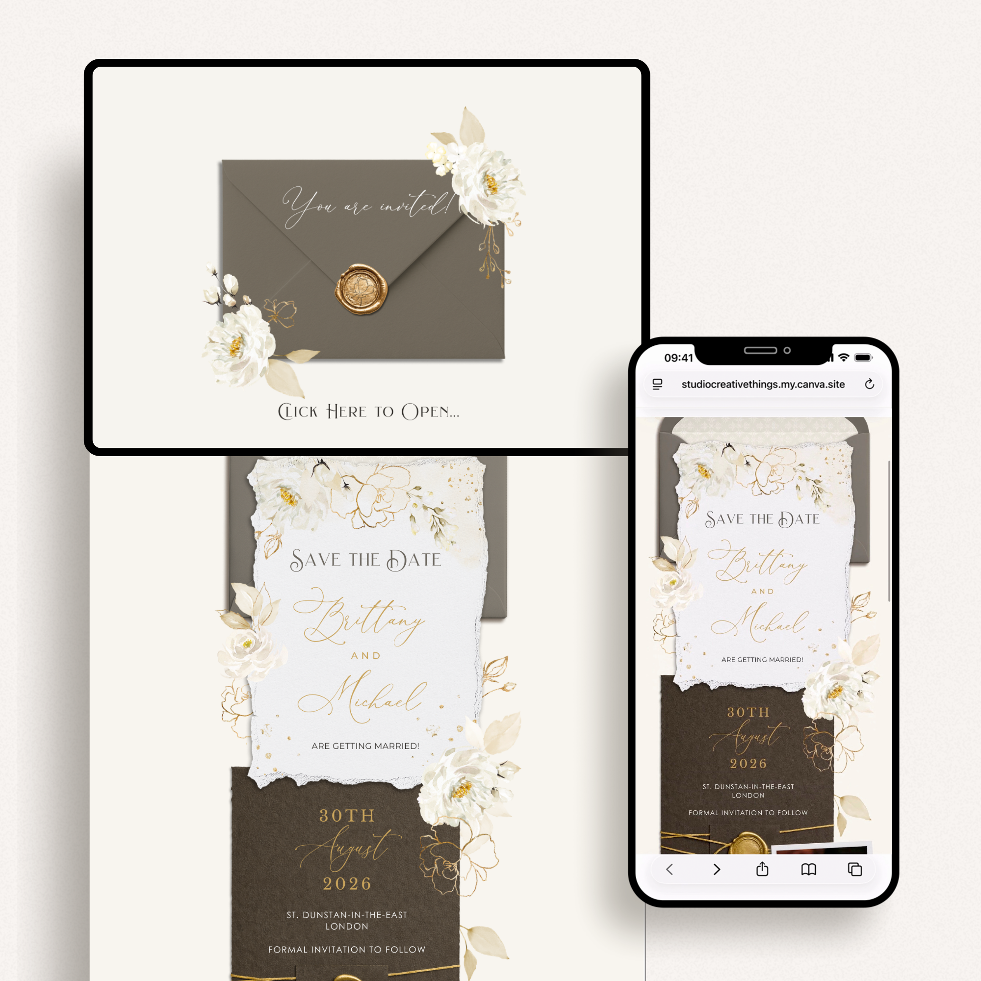 DORA Elegant Online Digital Save the Date