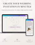FLORA Rustic Online Digital Wedding Invitation with RSVP - Burgundy & Olive