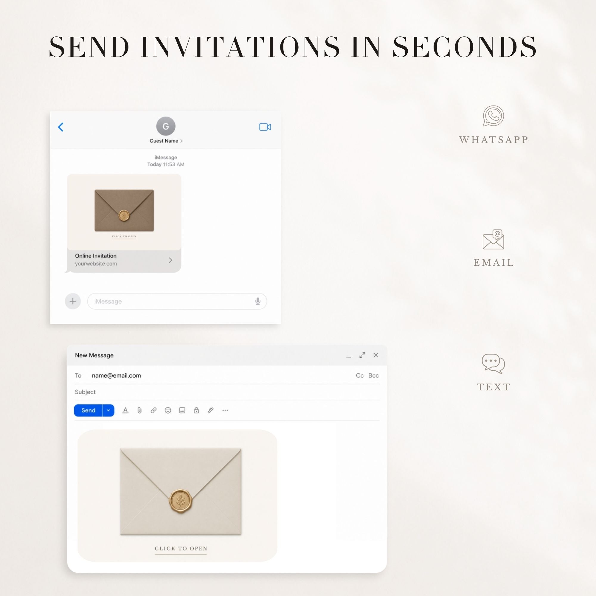 FLORA Rustic Online Digital Wedding Invitation with RSVP - Burgundy &amp; Olive