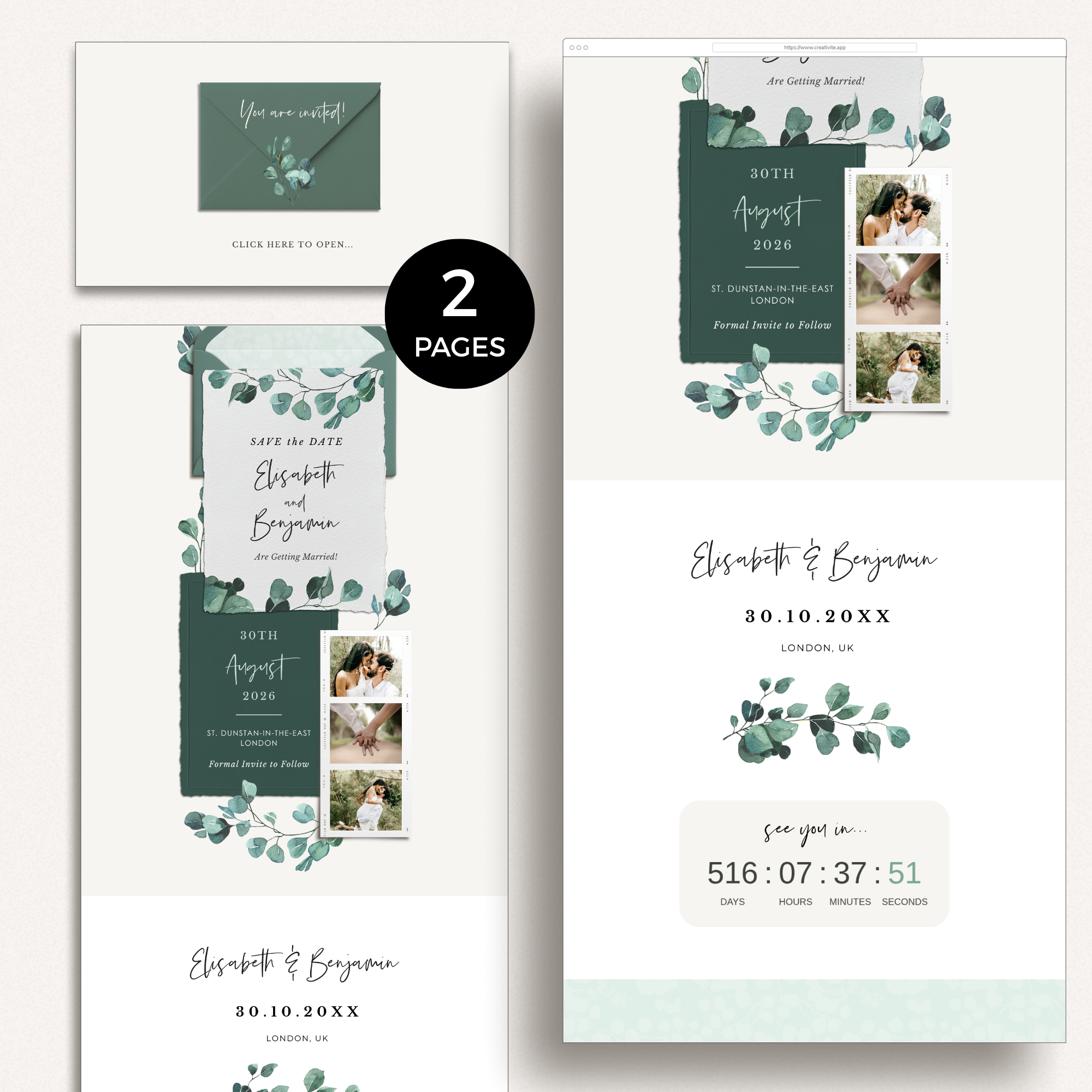LUISA Eucalyptus Online Digital Save the Date