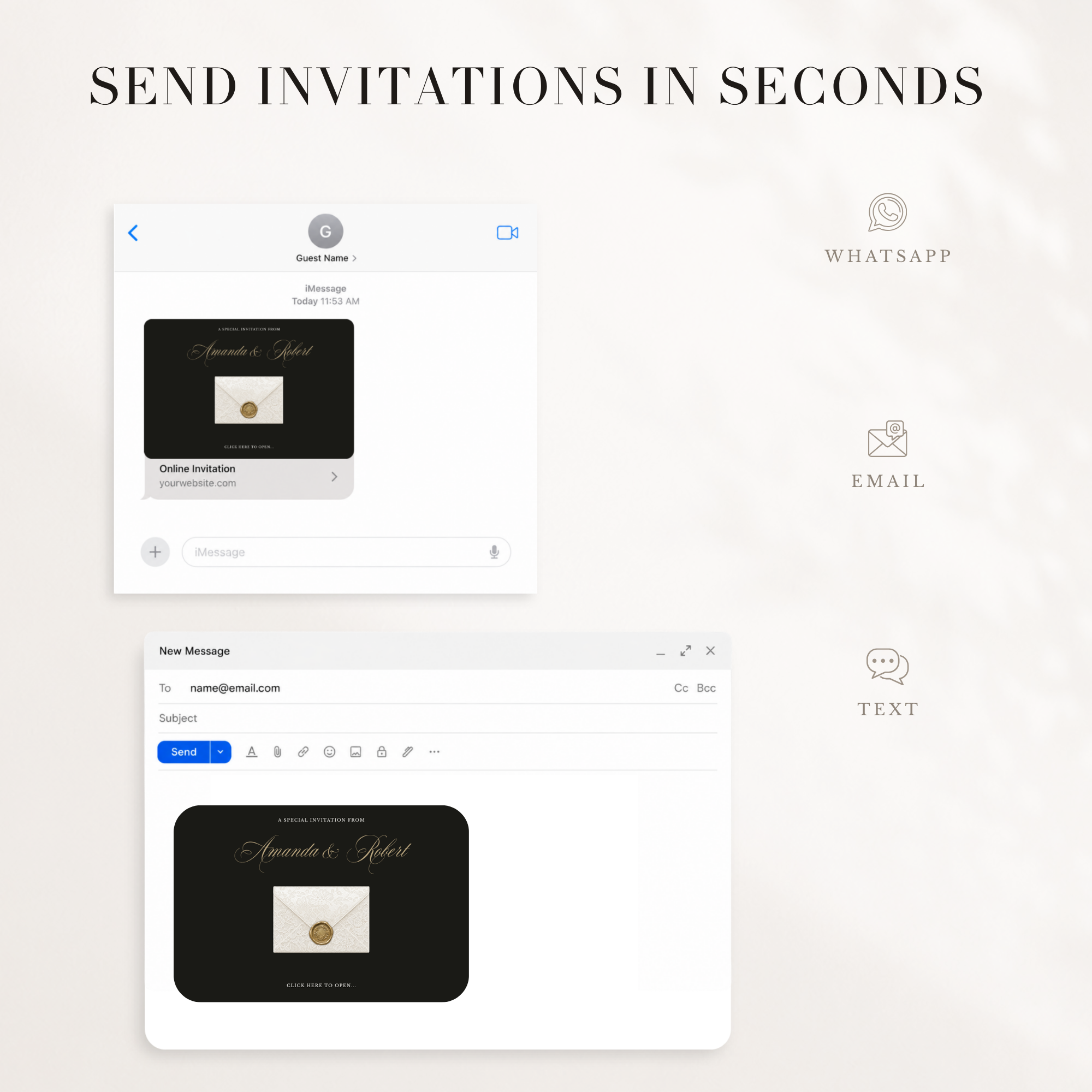 Old Money Online Digital Save the Date