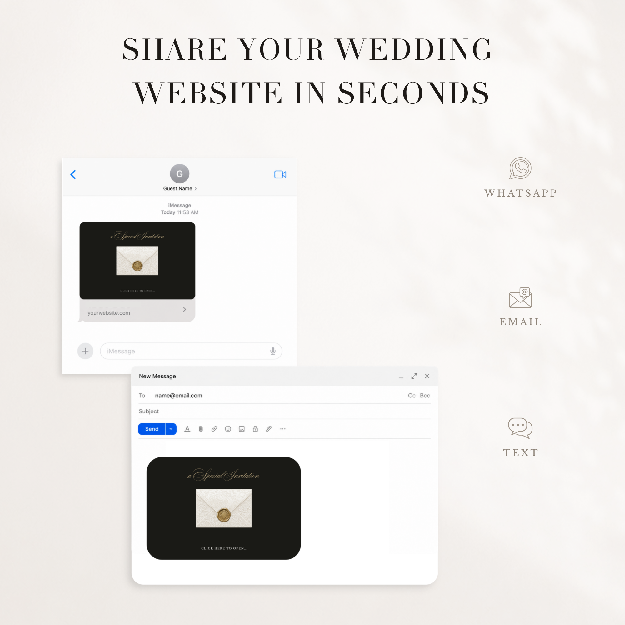 Old Money Wedding Website Template for Canva with RSVP