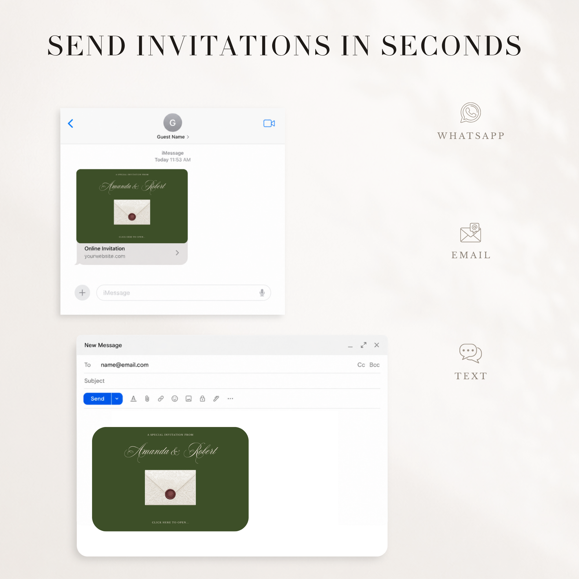 Old Money Online Digital Save the Date