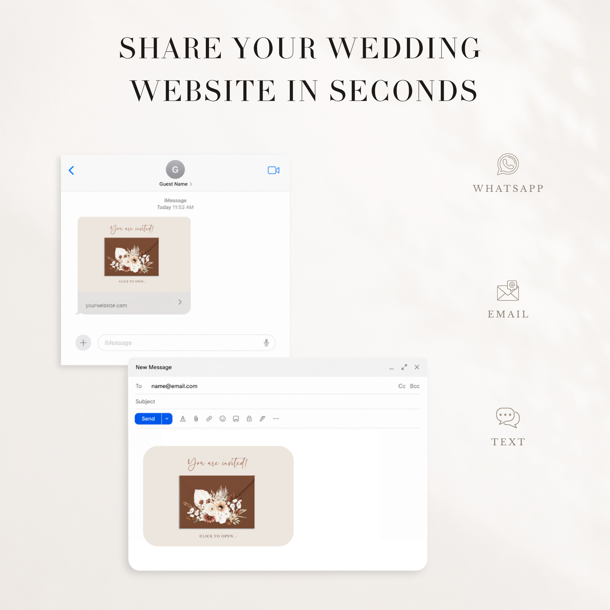 LAUREL Wedding Website Template for Canva with RSVP