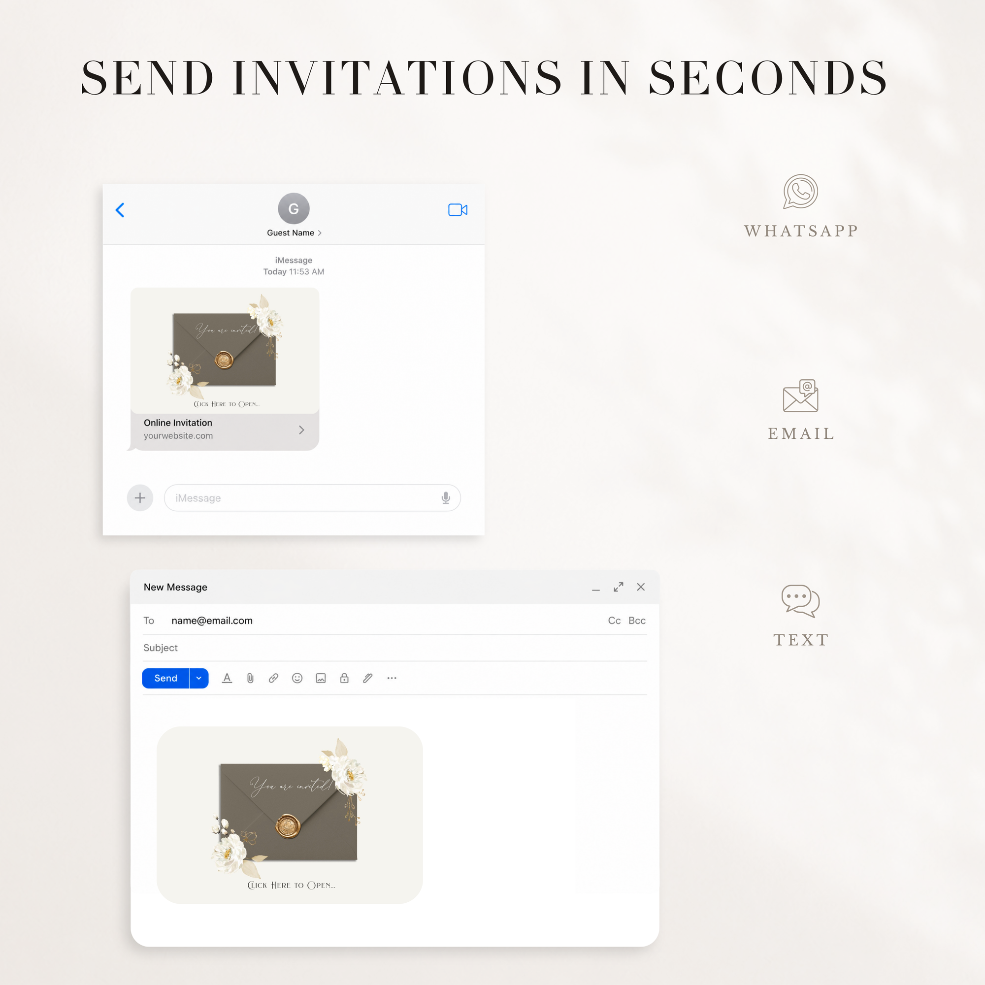 DORA Elegant Online Digital Wedding Invitation with RSVP
