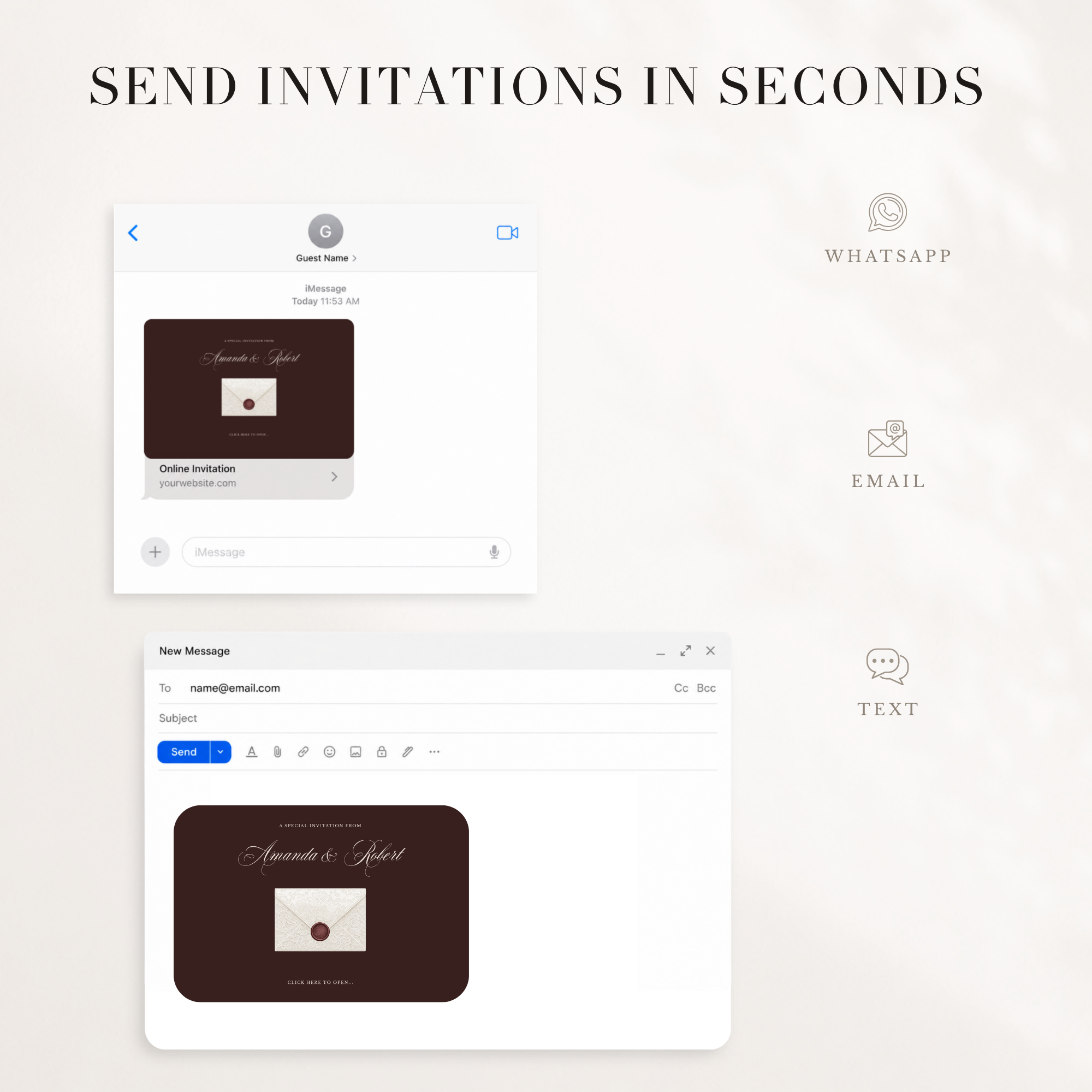 Old Money Online Digital Save the Date