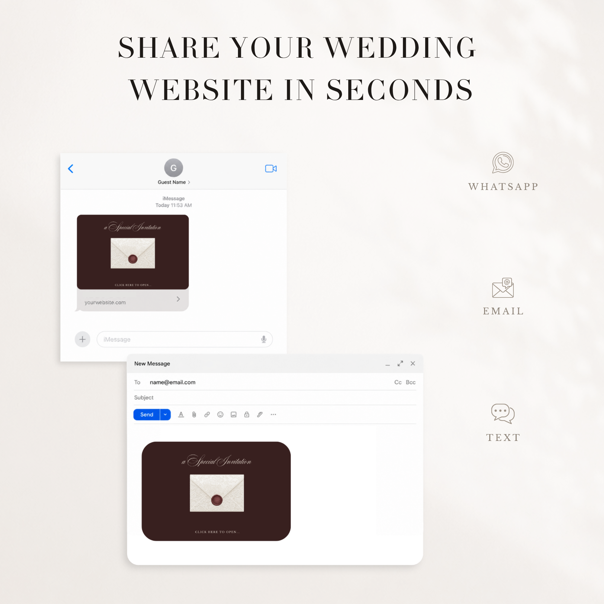 Old Money Wedding Website Template for Canva with RSVP