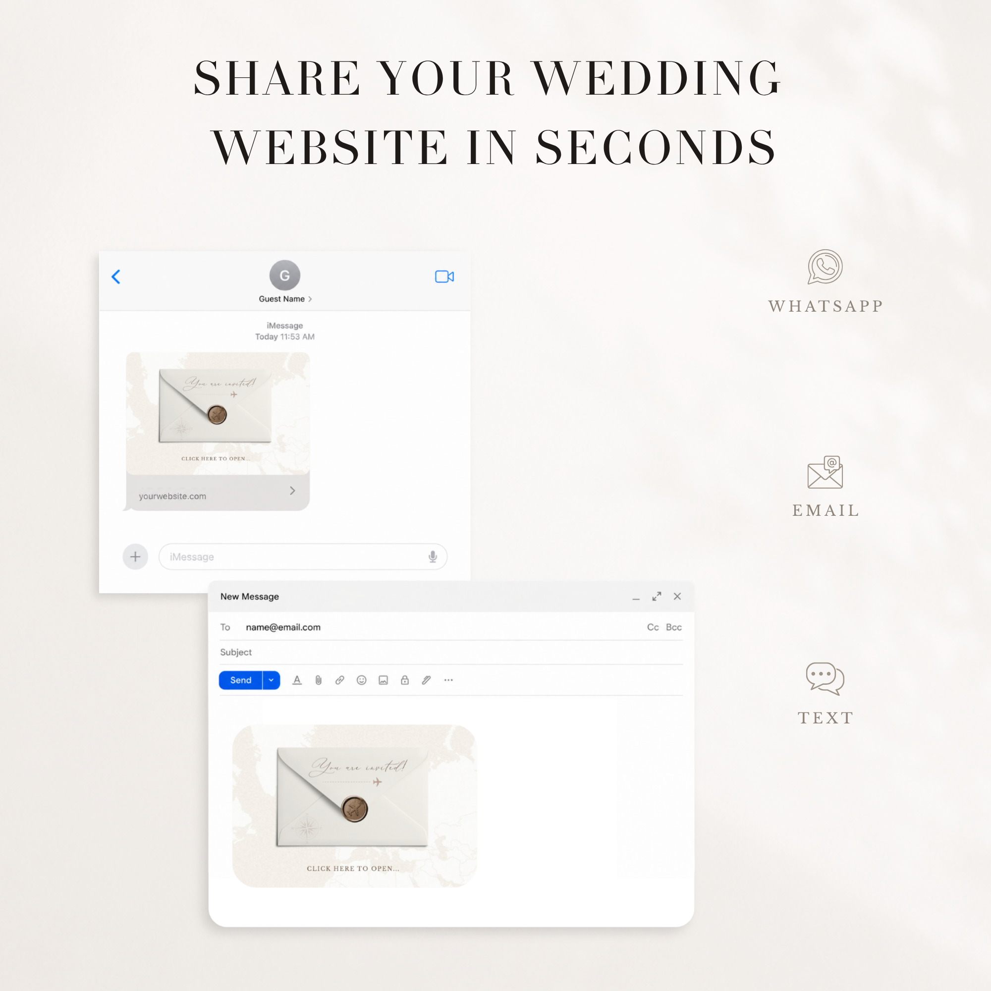 SOFIA Passport-Style Wedding Website Canva Template with RSVP