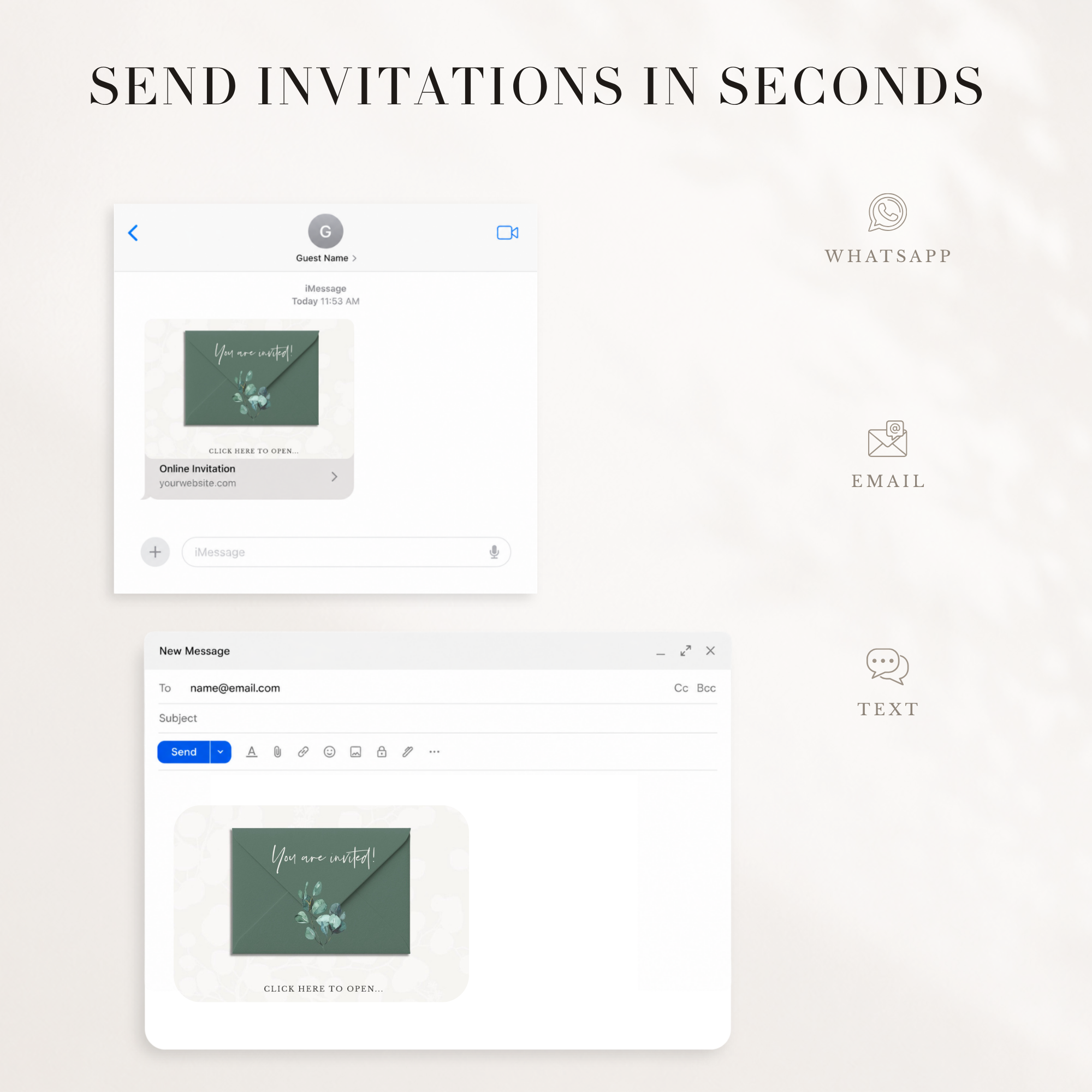 LUISA Elegant Online Digital Wedding Invitation with RSVP