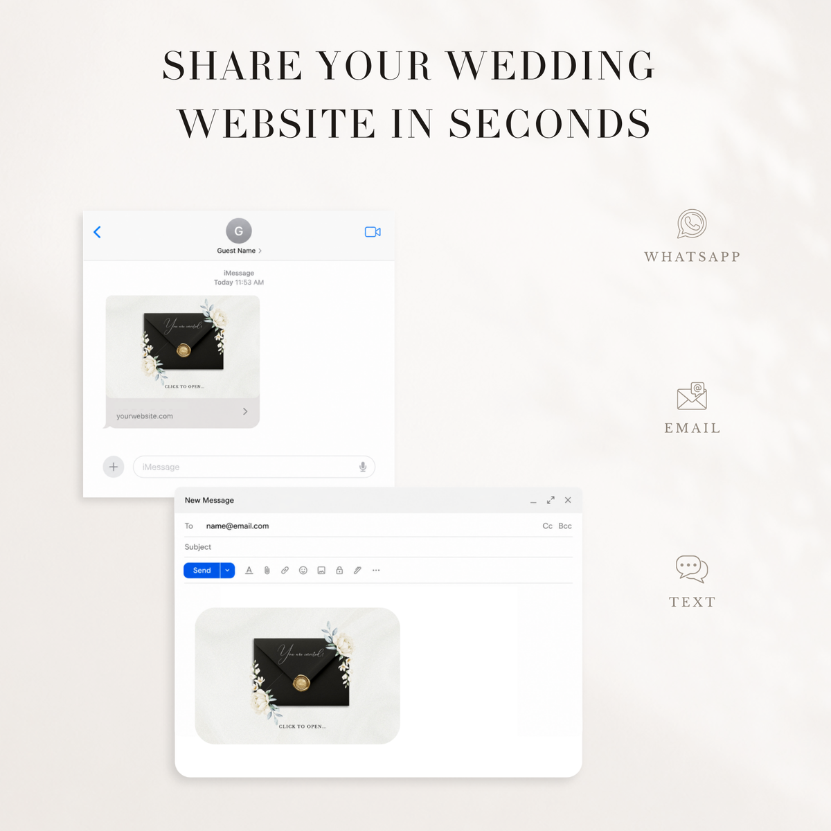 ELLA Modern Wedding Website Template for Canva with RSVP