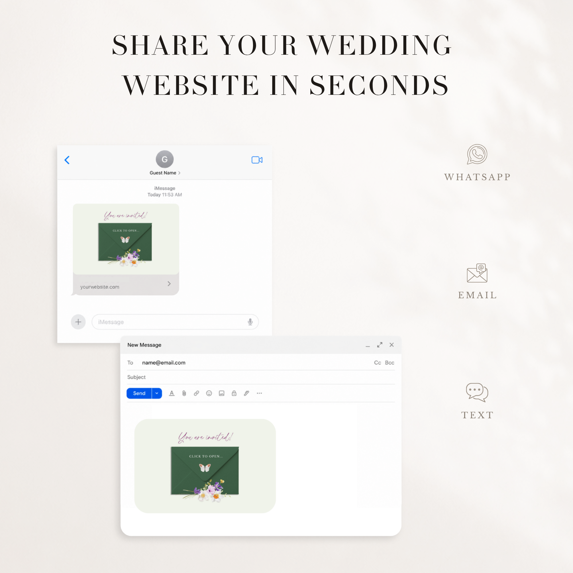 CLOE Wedding Website Template for Canva with RSVP