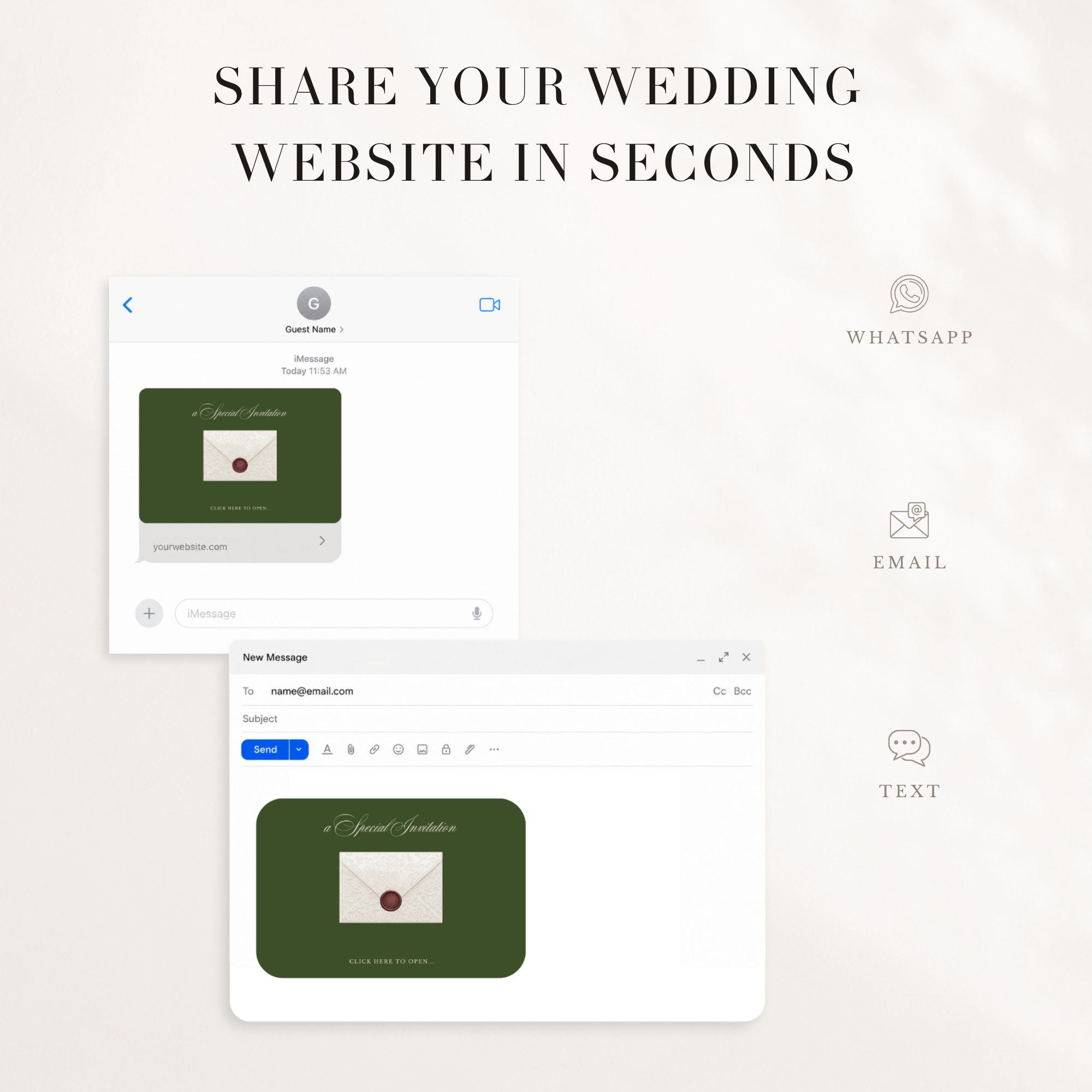 Old Money Wedding Website Template for Canva with RSVP